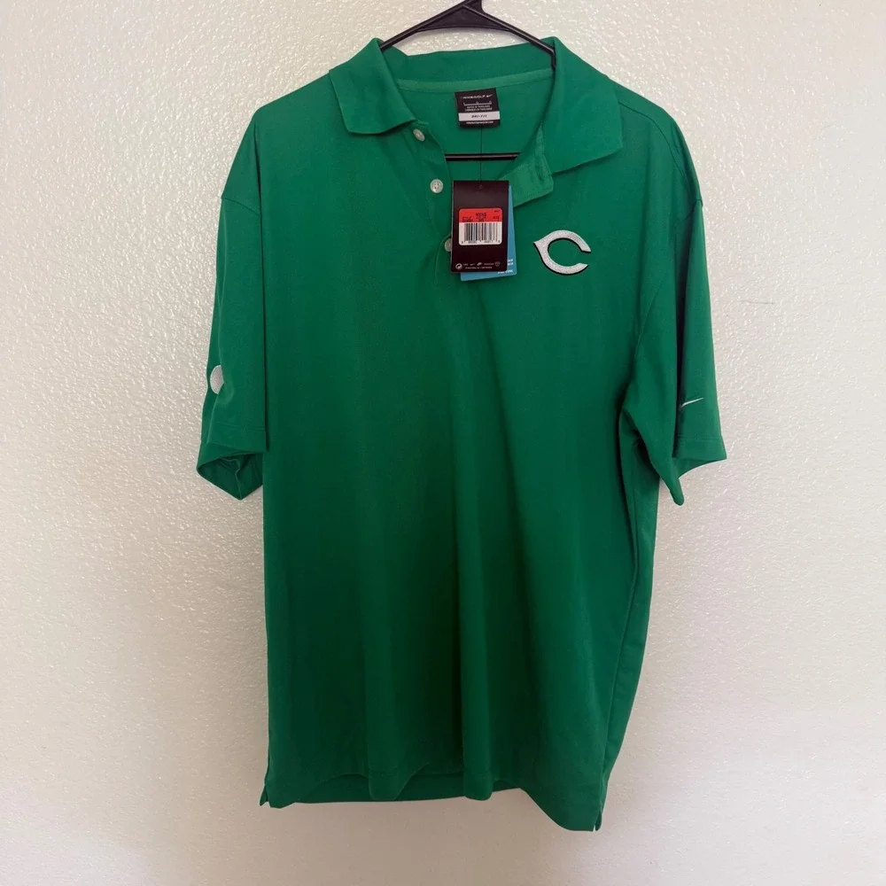 NWT Cincinnati Reds Nike Golf St Patrick's Day Dri-FIT Polo Shirt Men's‎ Large